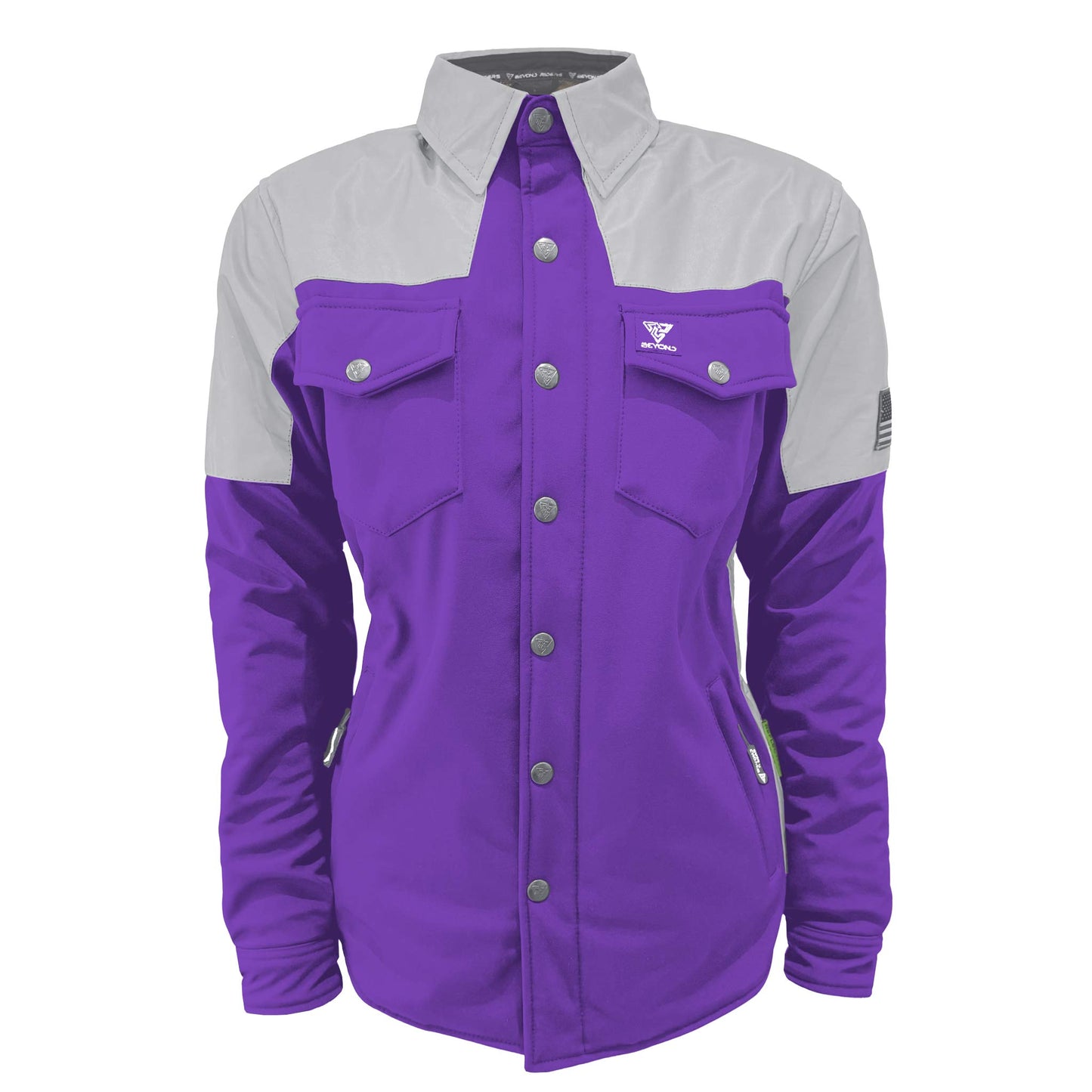 SoftShell Reflective Purple Eclipse Winter Jacket for Women - with Pads