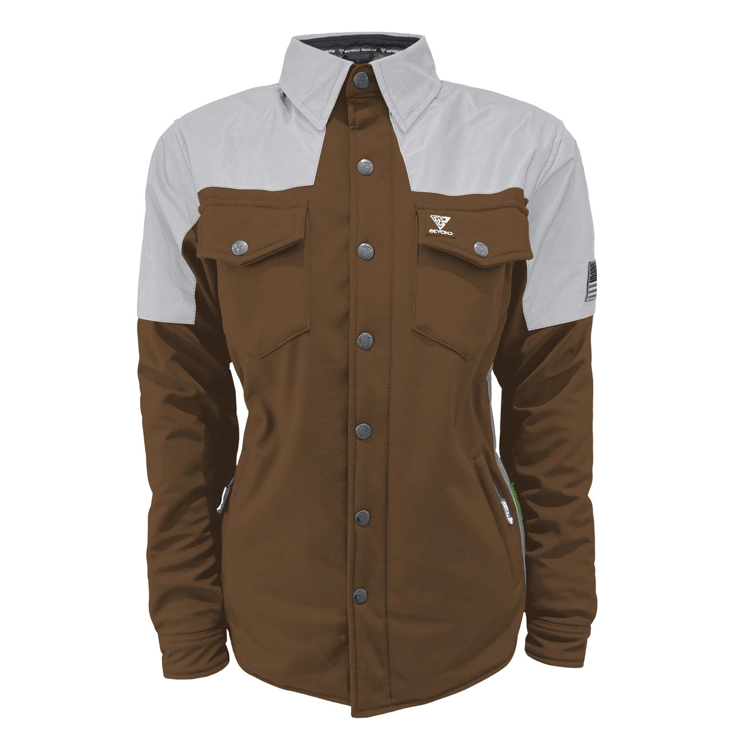 SoftShell Reflective Brown Eclipse Winter Jacket for Women - with Pads
