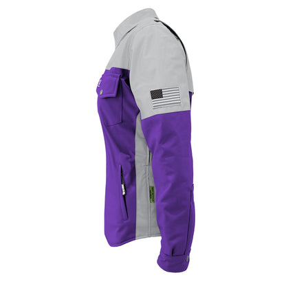 SoftShell Reflective Purple Eclipse Winter Jacket for Women - with Pads