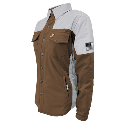 SoftShell Reflective Brown Eclipse Winter Jacket for Women - with Pads