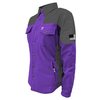 SoftShell Reflective Purple Nebula Winter Jacket for Women - with Pads