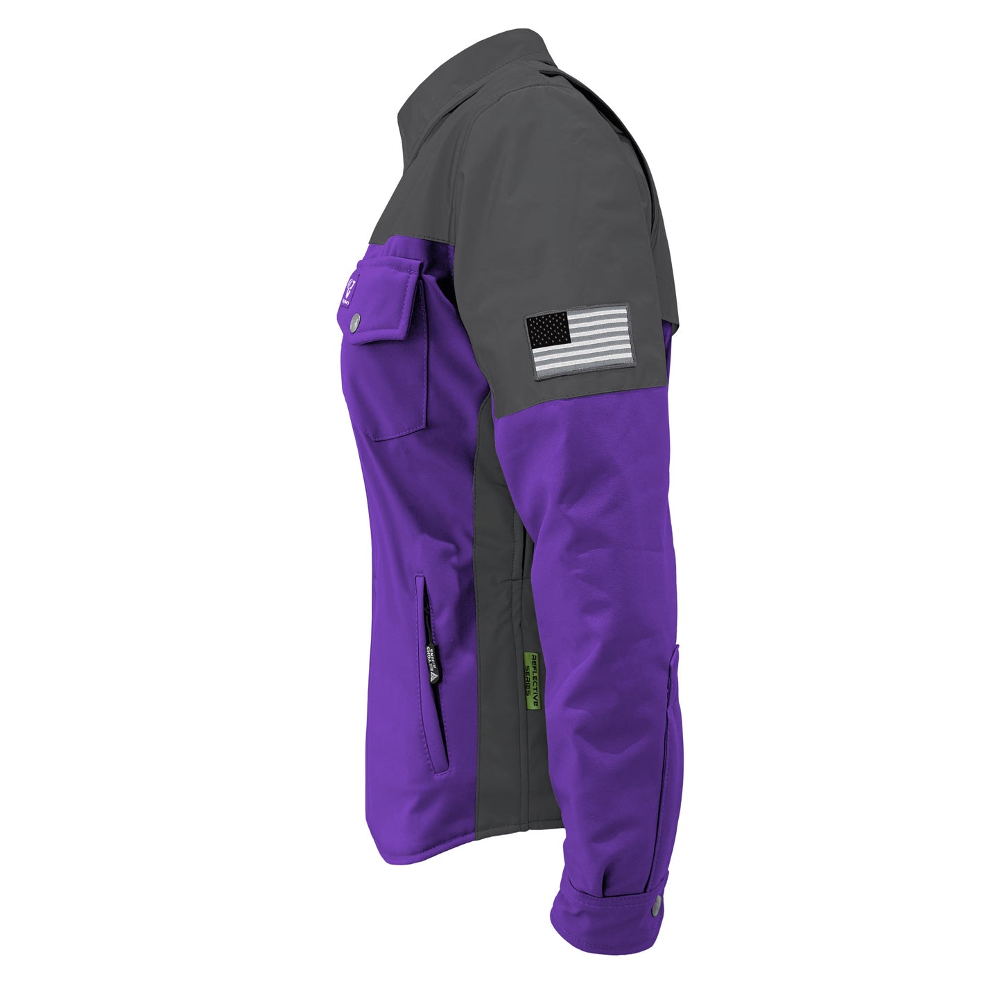 SoftShell Reflective Purple Nebula Winter Jacket for Women - with Pads