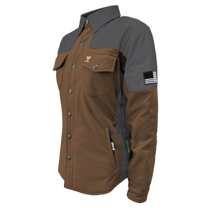 SoftShell Reflective Brown Nebula Winter Jacket for Women - with Pads