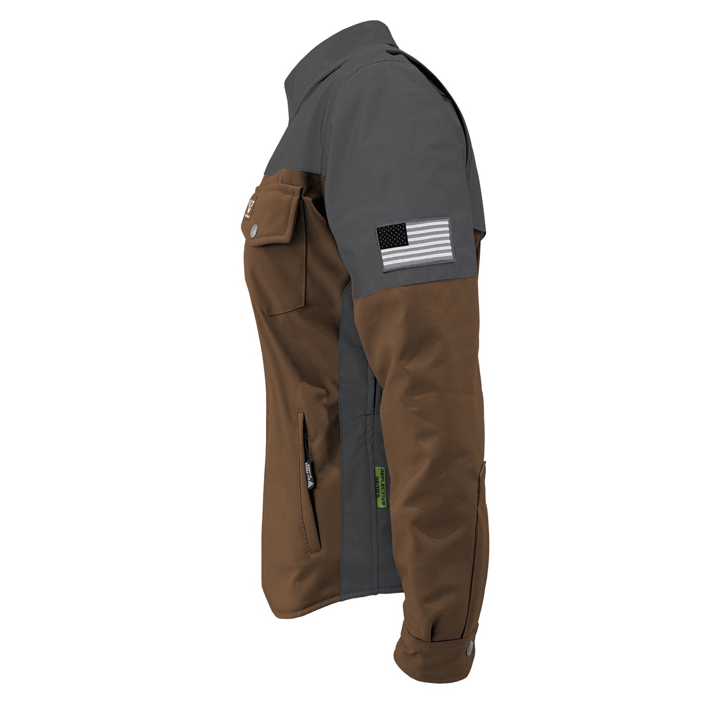 SoftShell Reflective Brown Nebula Winter Jacket for Women - with Pads