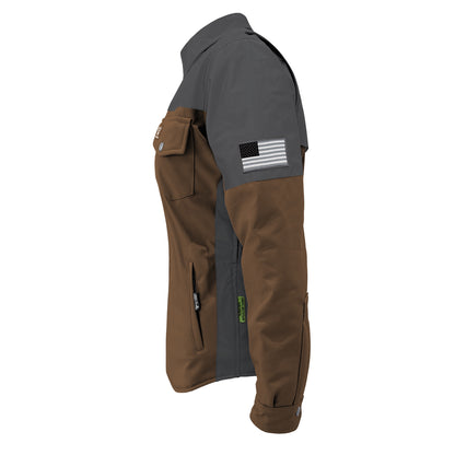 SoftShell Reflective Brown Nebula Winter Jacket for Women - with Pads