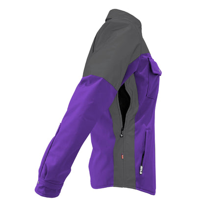 SoftShell Reflective Purple Nebula Winter Jacket for Women - with Pads