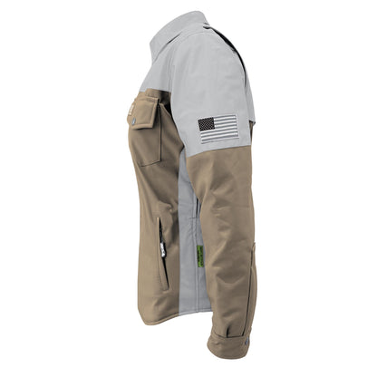 SoftShell Reflective Khaki Eclipse Winter Jacket for Women - with Pads