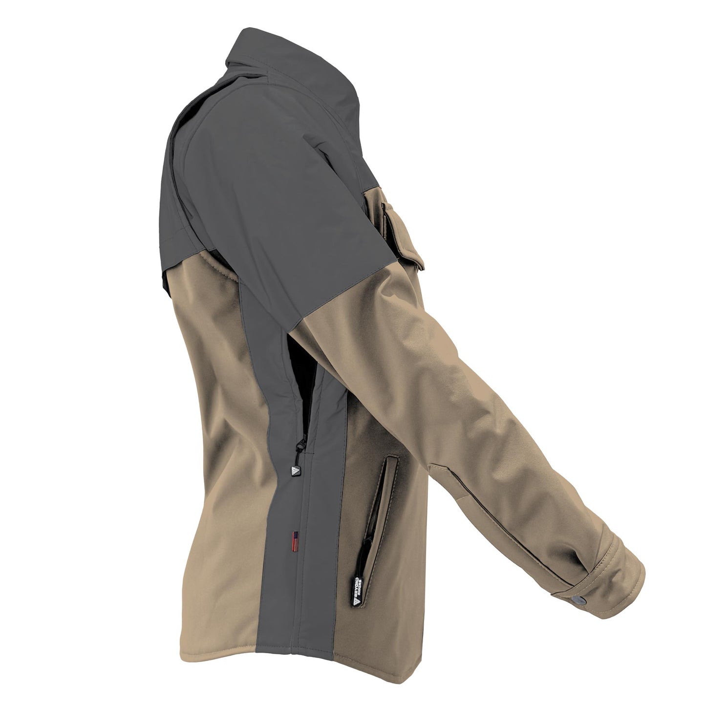 SoftShell Reflective Khaki Nebula Winter Jacket for Women - with Pads
