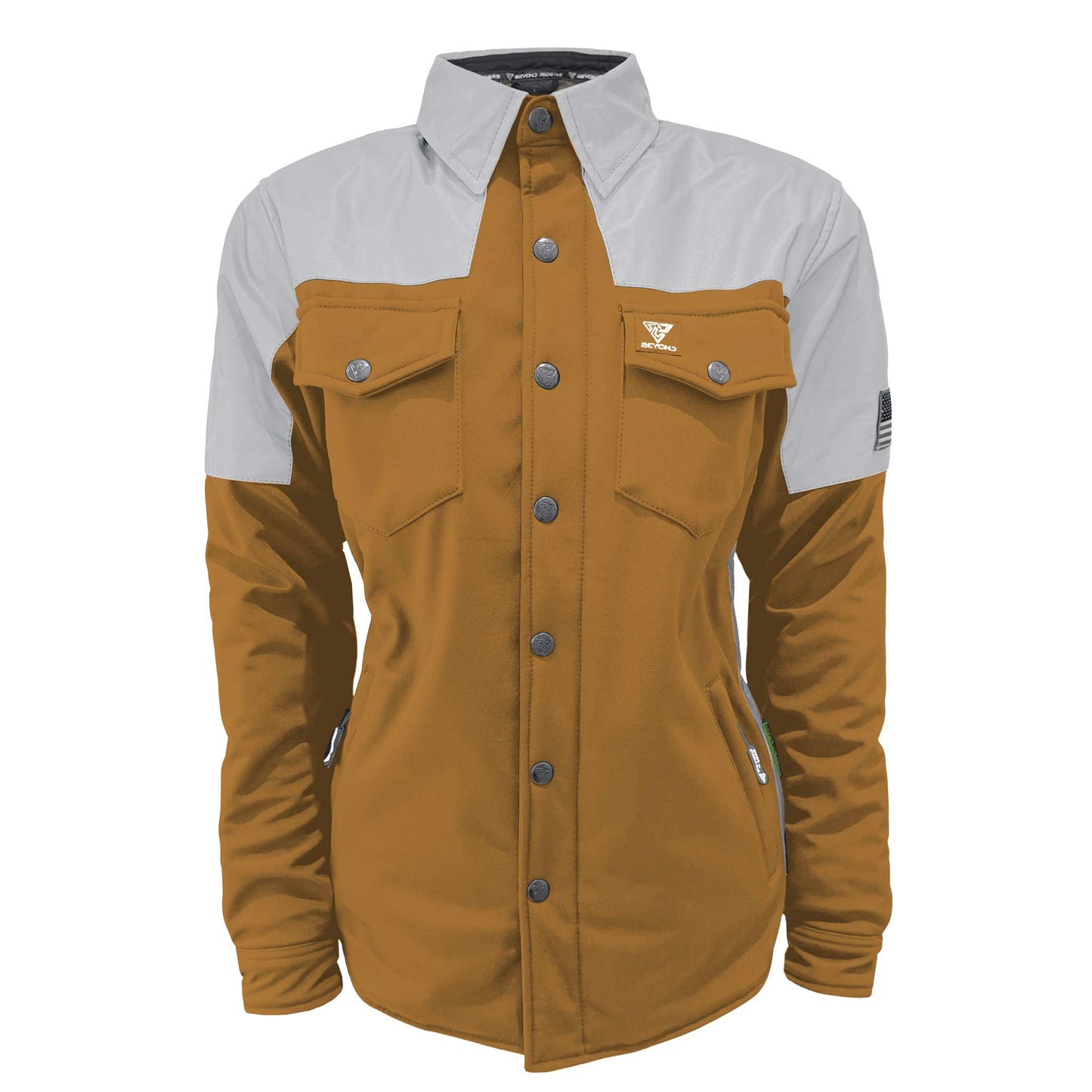 SoftShell Reflective Mustard Eclipse Winter Jacket for Women - with Pads