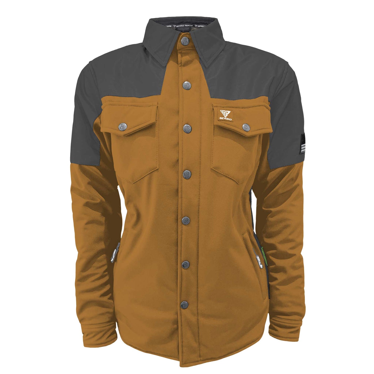 SoftShell Reflective Mustard Nebula Winter Jacket for Women - with Pads