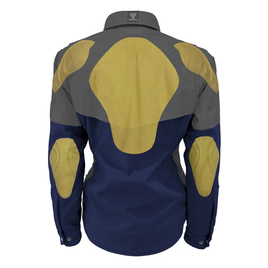 SoftShell Reflective Navy Blue Nebula Winter Jacket for Women - with Pads