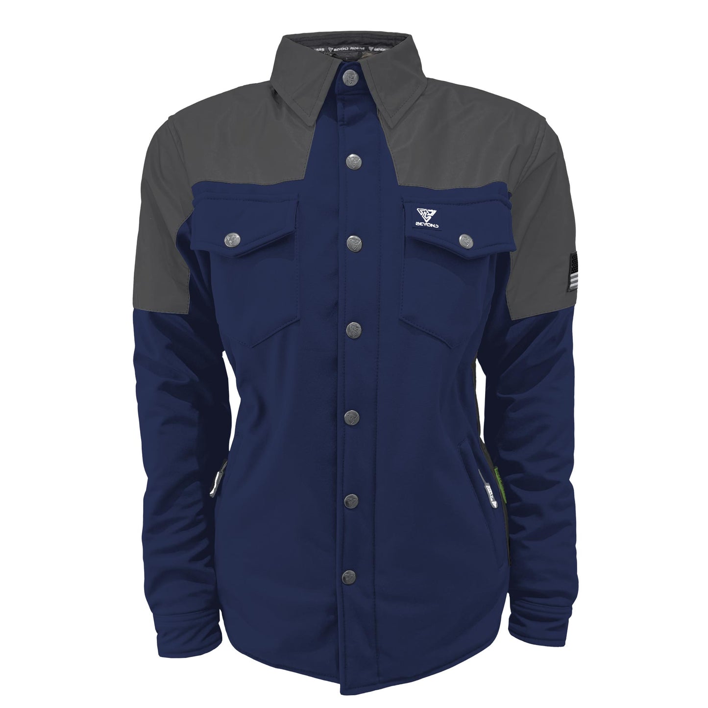 SoftShell Reflective Navy Blue Nebula Winter Jacket for Women - with Pads