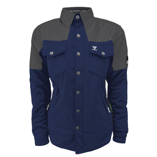 SoftShell Reflective Navy Blue Nebula Winter Jacket for Women - with Pads