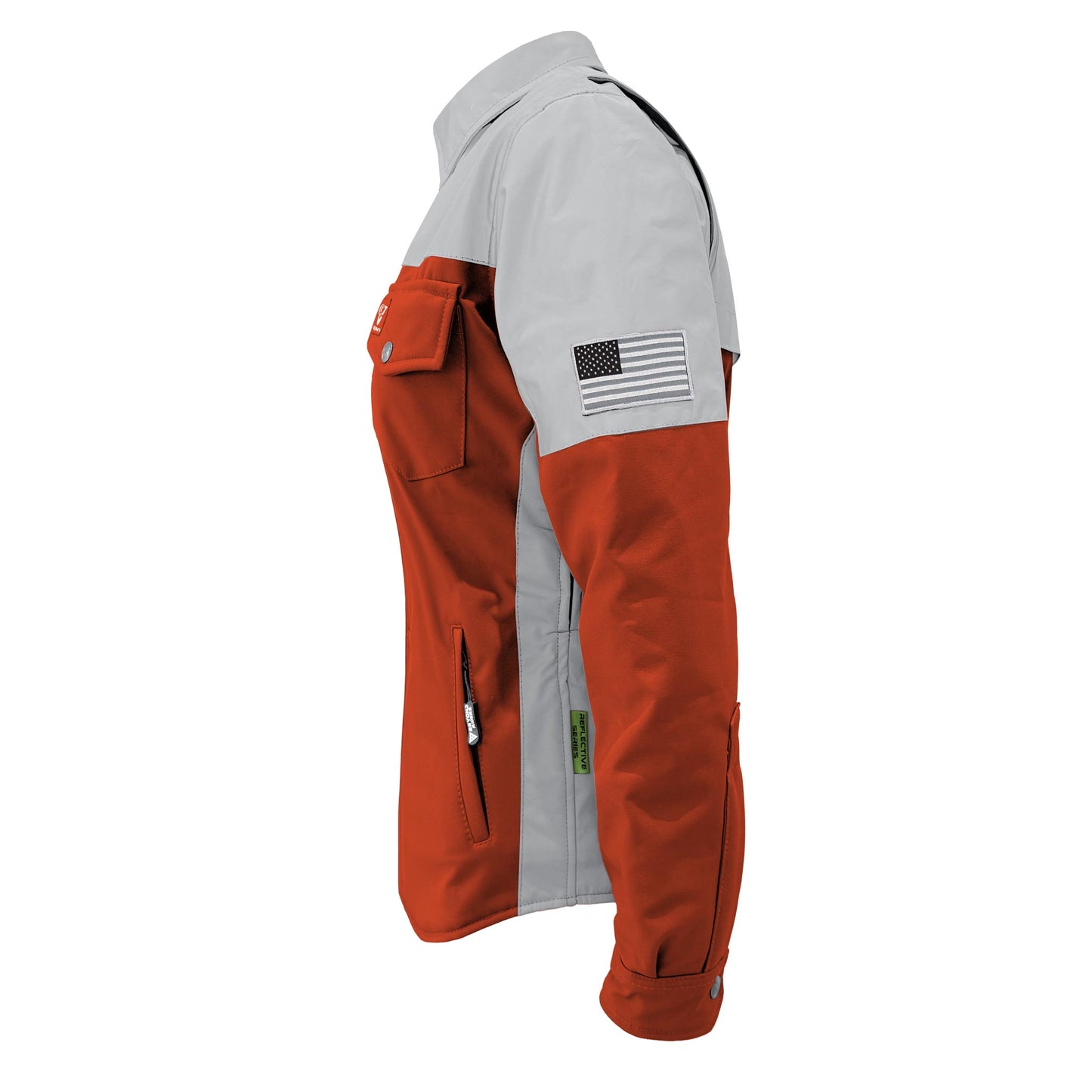SoftShell Reflective Orange Eclipse Winter Jacket for Women - with Pads