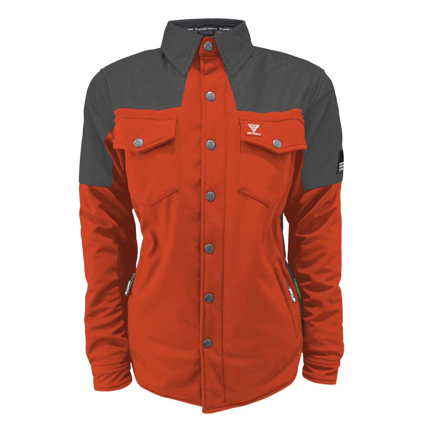 SoftShell Reflective Orange Nebula Winter Jacket for Women - with Pads