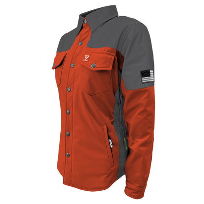 SoftShell Reflective Orange Nebula Winter Jacket for Women - with Pads