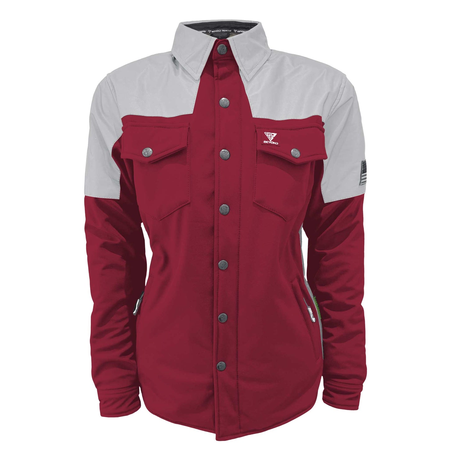 SoftShell Reflective Red Maroon Eclipse Winter Jacket for Women - with Pads