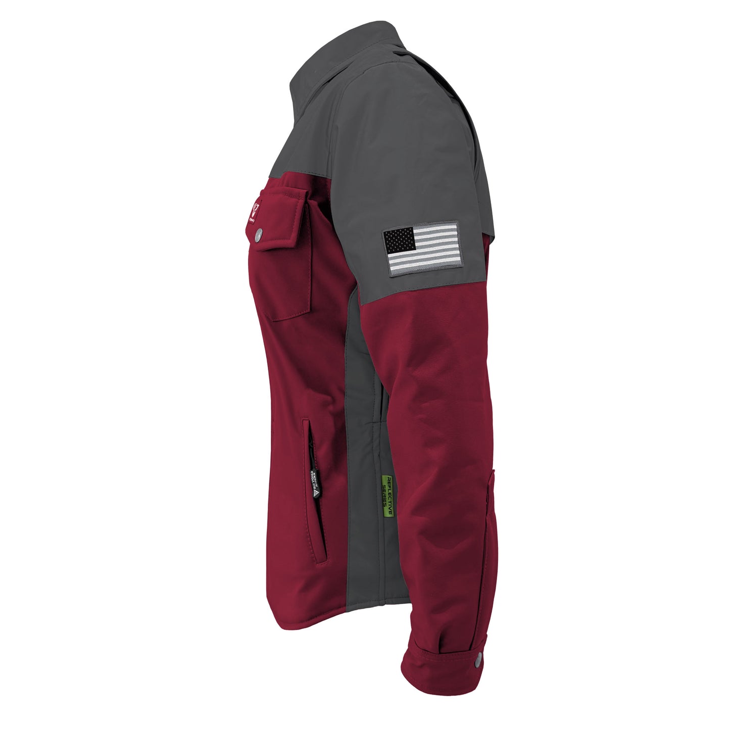 SoftShell Reflective Red Maroon Nebula Winter Jacket for Women - with Pads