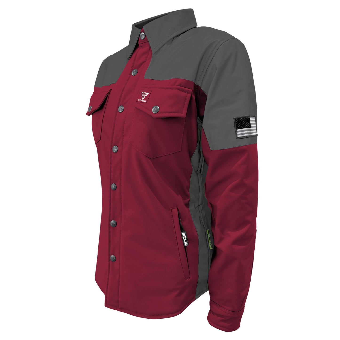 SoftShell Reflective Red Maroon Nebula Winter Jacket for Women - with Pads