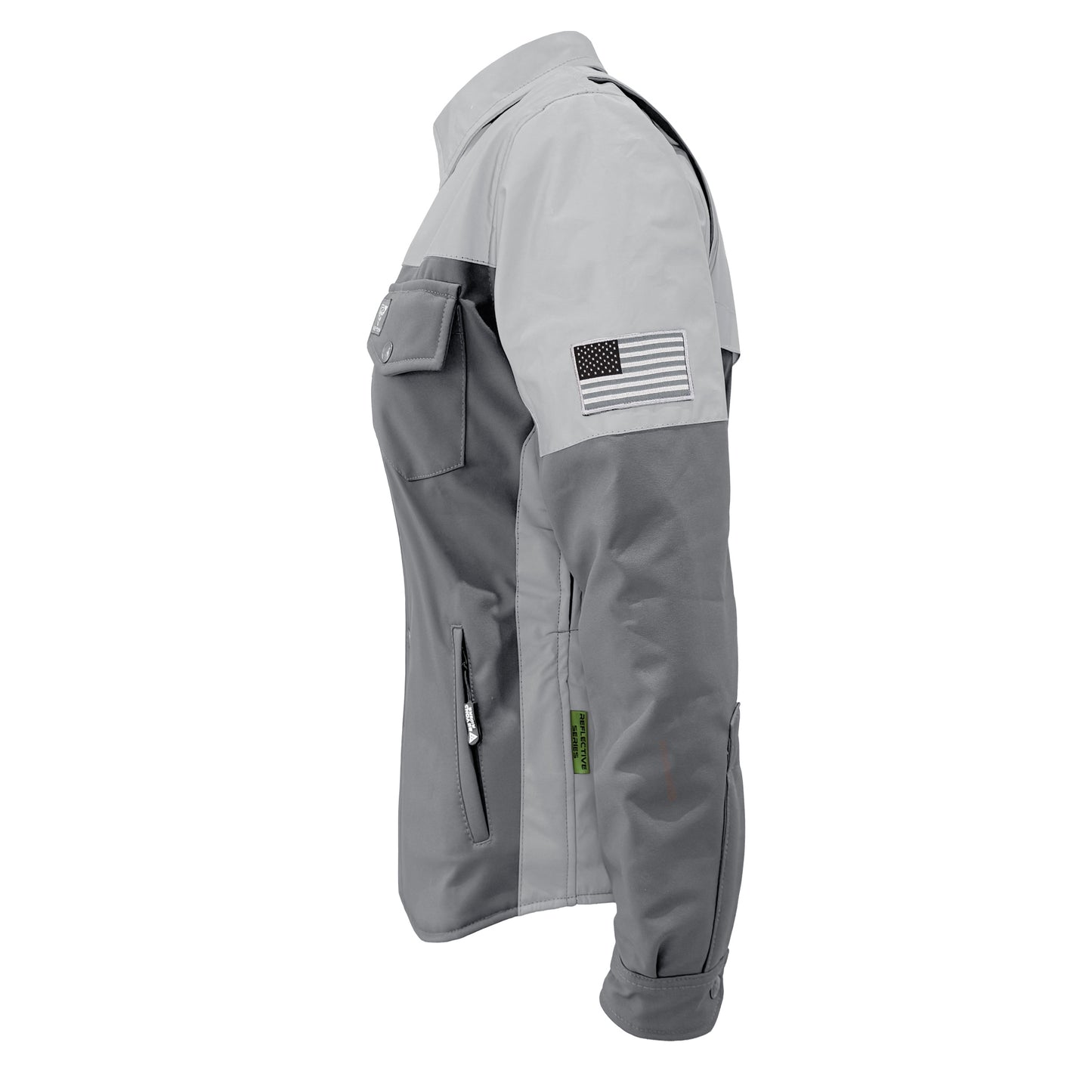 SoftShell Reflective "Twilight Titanium" Winter Jacket for Women - Grey Matte with Pads