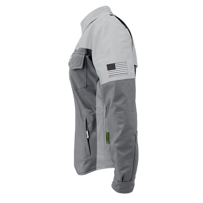 SoftShell Reflective "Twilight Titanium" Winter Jacket for Women - Grey Matte with Pads