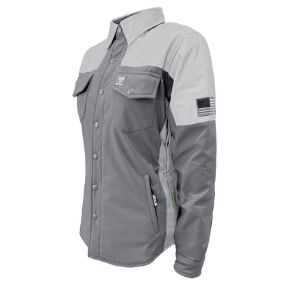 SoftShell Reflective "Twilight Titanium" Winter Jacket for Women - Grey Matte with Pads