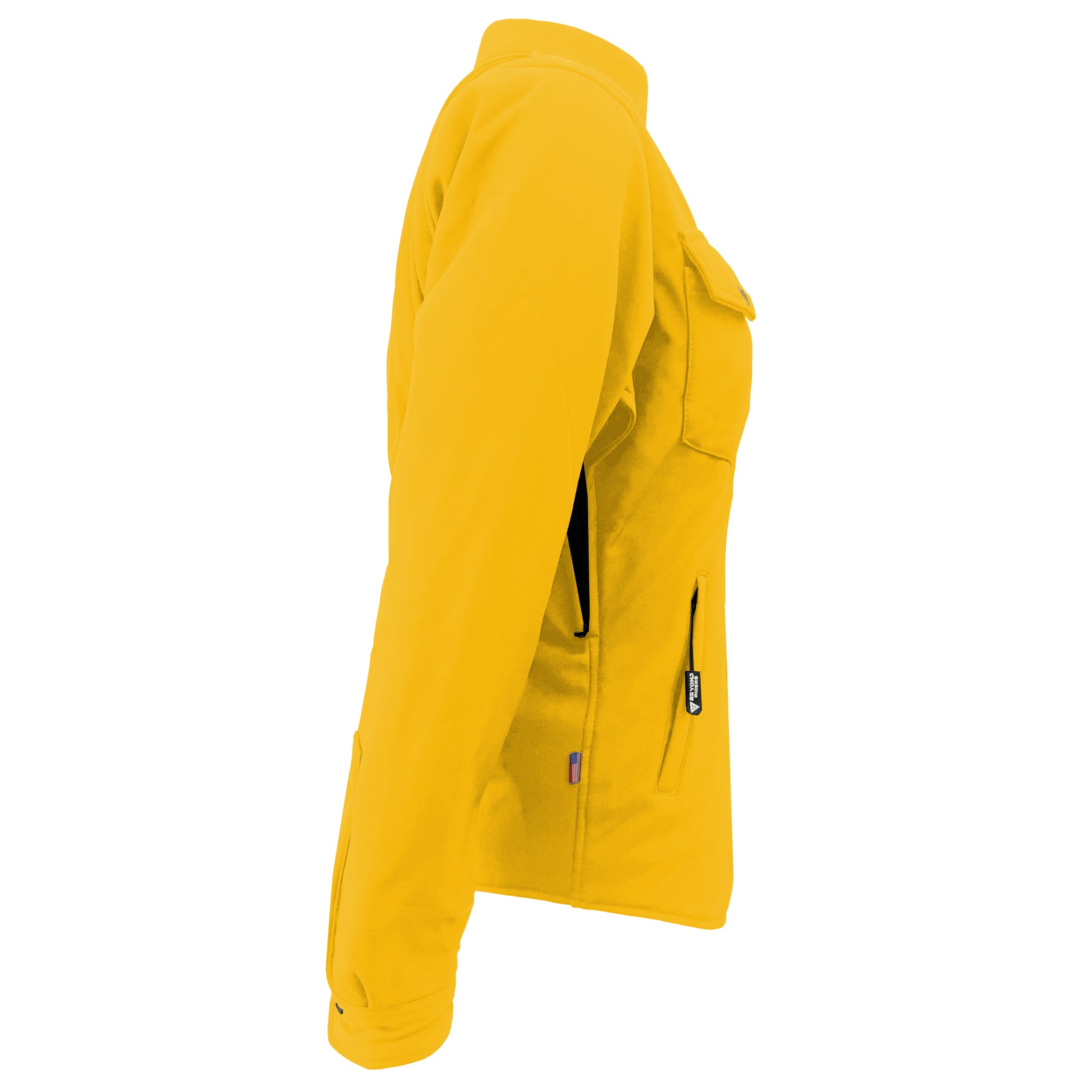 Protective SoftShell Winter Jacket for Women – Yellow Matte with Pads