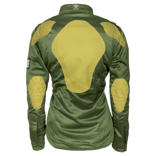 SALE Ultra Protective Shirt for Women - Army Green Solid with Pads