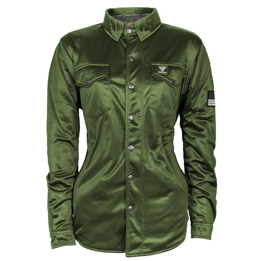 SALE Ultra Protective Shirt for Women - Army Green Solid with Pads