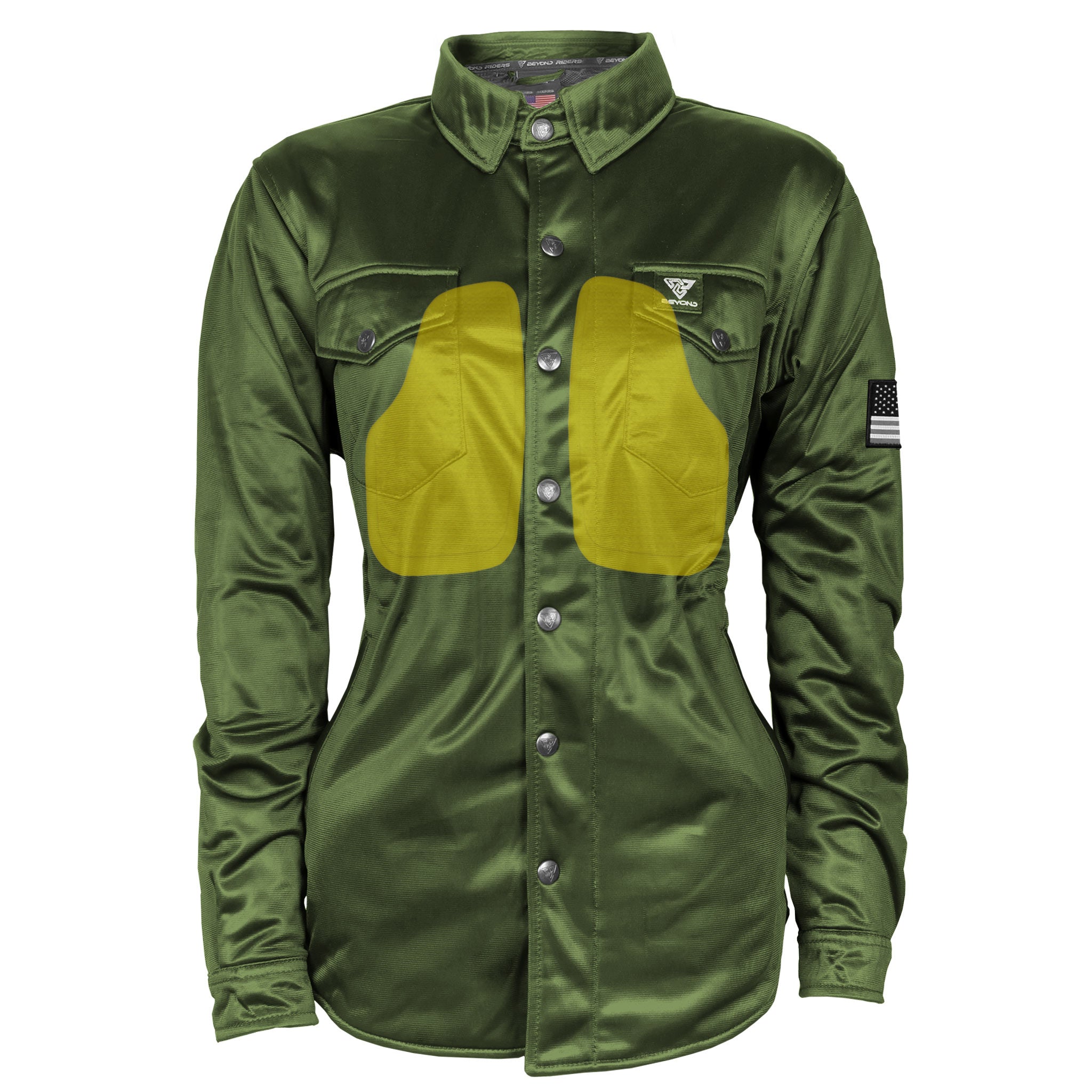 Ultra Protective Shirt for Women - Army Green Solid with Pads