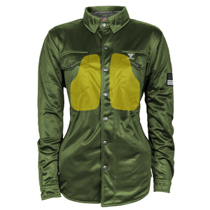 Ultra Protective Shirt for Women - Army Green Solid with Pads