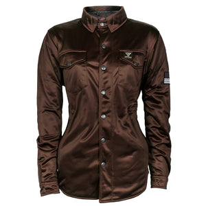 ‌Ultra Protective Shirt for Women - Brown Solid with Pads