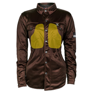 ‌Ultra Protective Shirt for Women - Brown Solid with Pads