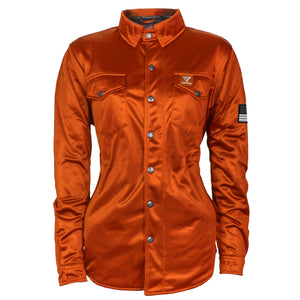 Ultra Protective Shirt for Women - Orange Solid with Pads