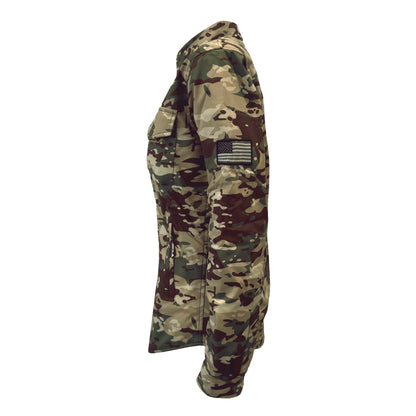 Protective SoftShell Winter Jacket for Women Camouflage Delta Four with Pads