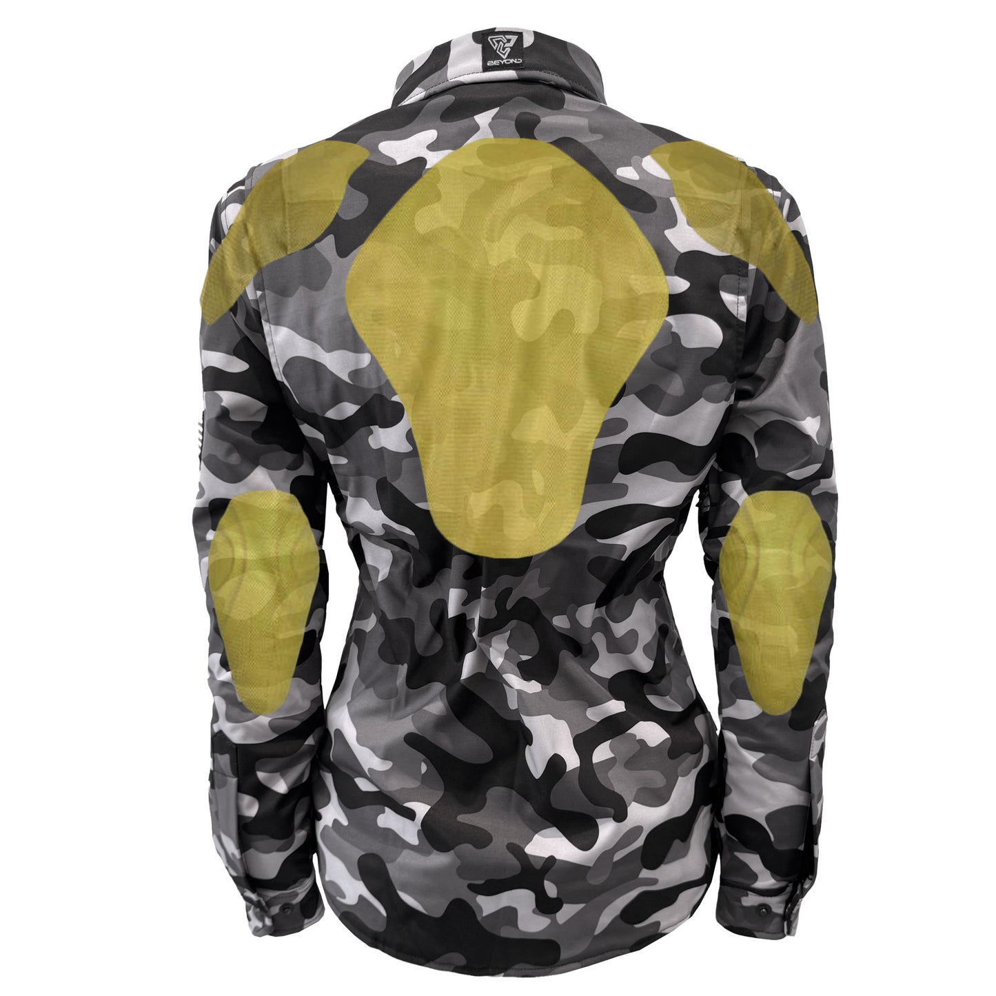 Protective SoftShell Winter Jacket for Women Camouflage Grey Boomer with Pads