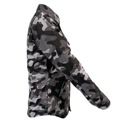 Protective SoftShell Winter Jacket for Women Camouflage Grey Boomer with Pads