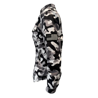 Protective SoftShell Winter Jacket for Women Camouflage SnowFox with Pads