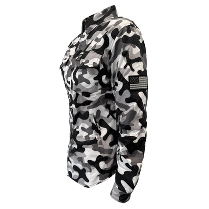 Protective SoftShell Winter Jacket for Women Camouflage SnowFox with Pads