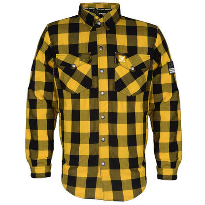 Protective Flannel Shirt - Yellow & Black with Pads 5XL / Yellow & Black Protective Flannel Shirt - Yellow & Black with Pads 5XL / Yellow & Black