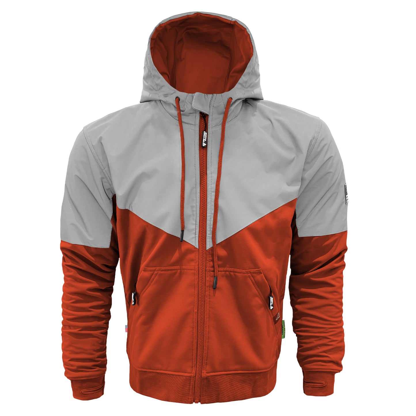 SoftShell Reflective Orange Eclipse Hoodie - with Pads