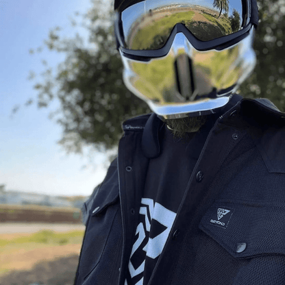 Protective Summer Mesh Shirt - Black Solid with Pads [Fast Shipping for USA]