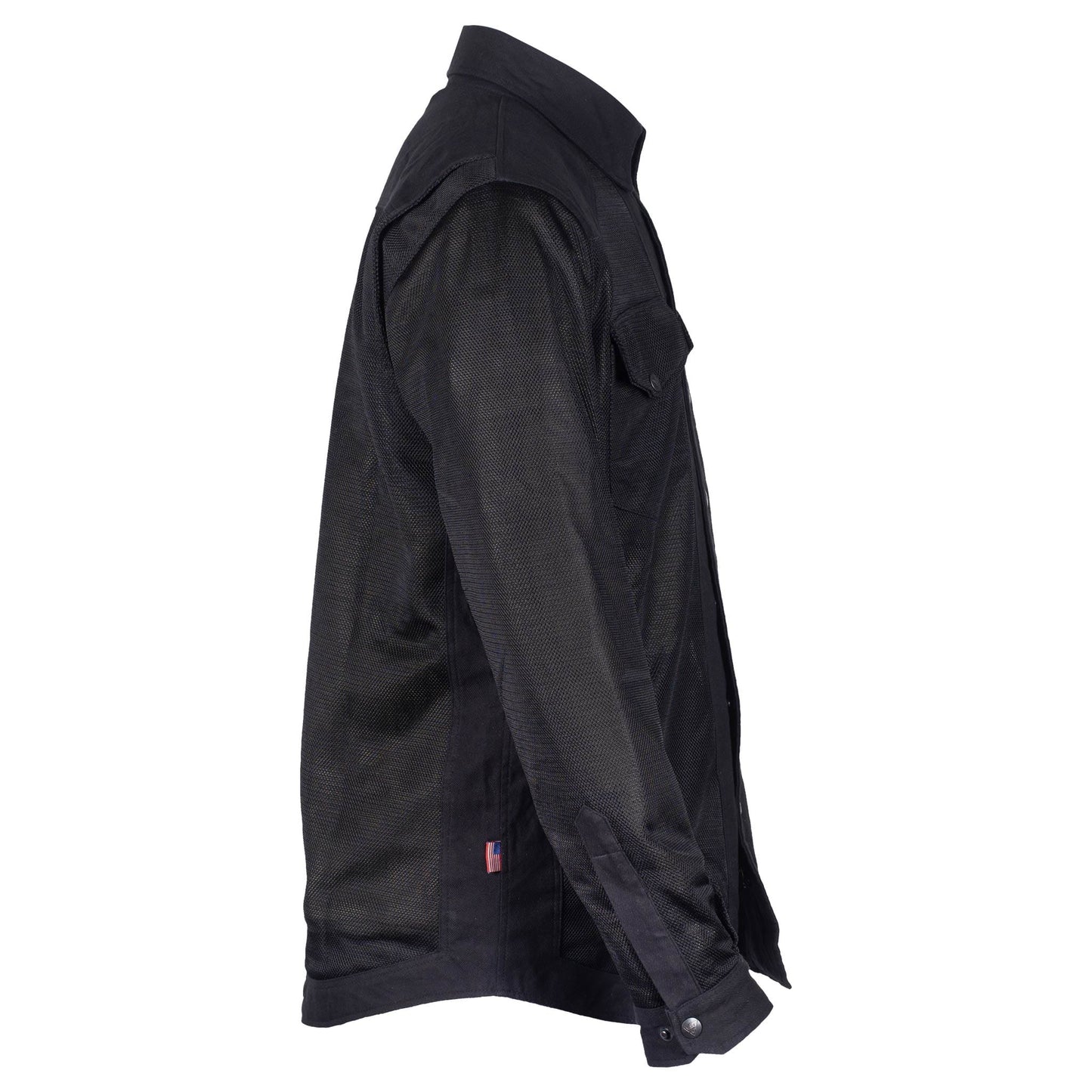 Protective Summer Mesh Shirt - Black Solid with Pads [Fast Shipping for USA]