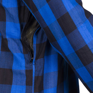 Protective Flannel Shirt - Blue Checkered with Pads