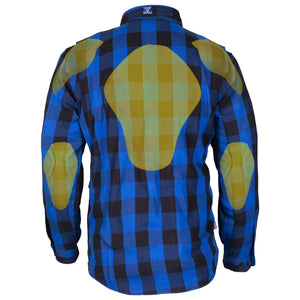 Protective Flannel Shirt - Blue Checkered with Pads