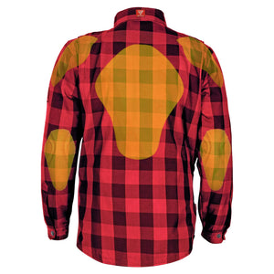 Protective Flannel Shirt - Red Checkered with Pads
