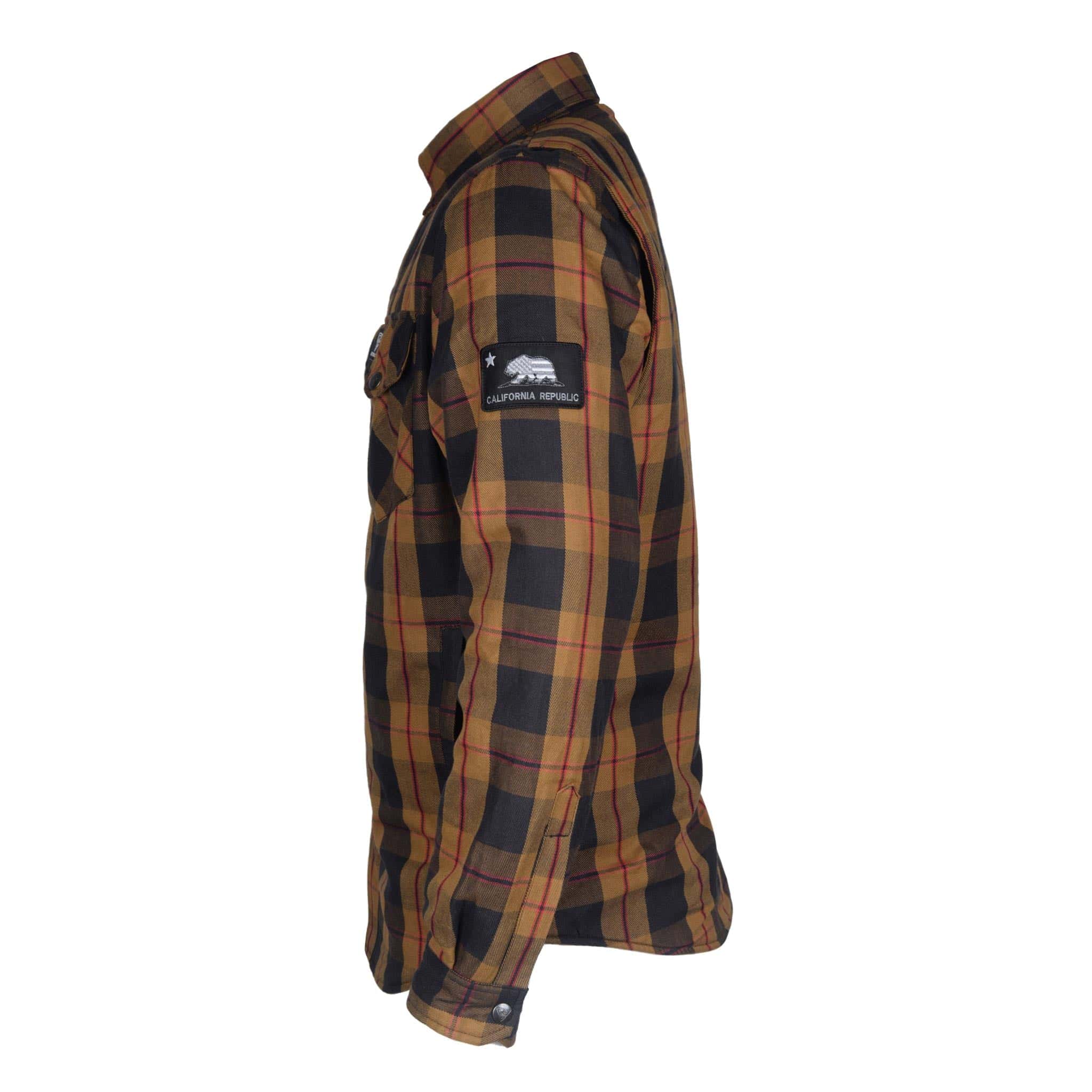 Protective Flannel Shirt "Wild West" - Brown, Black, Red with Pads