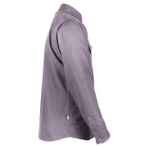 Protective Flannel Shirt - Grey Solid with Pads