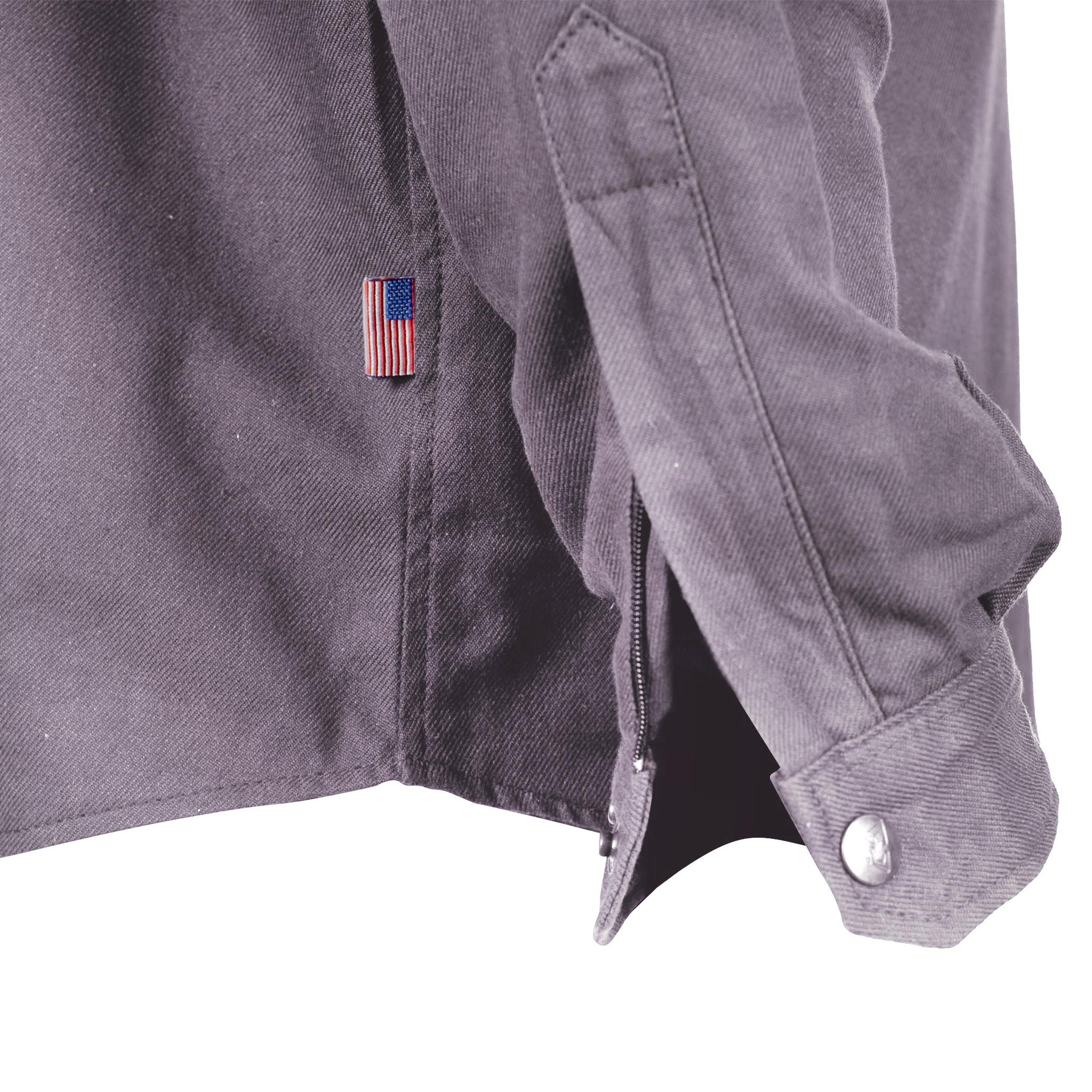 Protective Flannel Shirt - Grey Solid with Pads