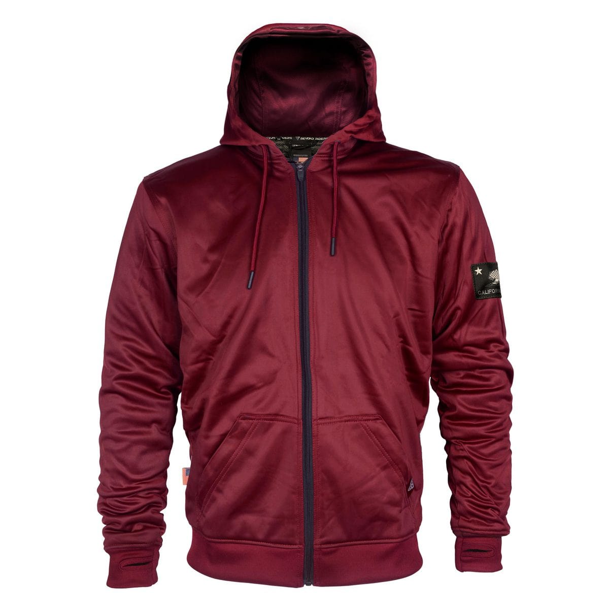 Red Maroon Solid Ultra Protective Hoodie with Pads